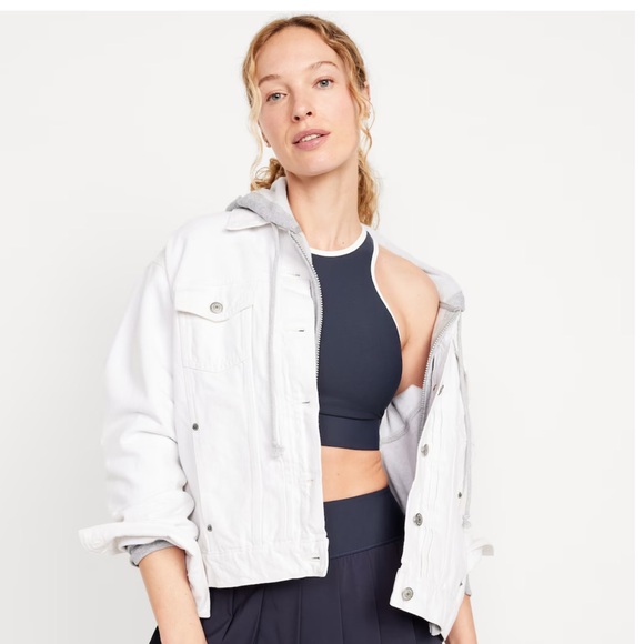 NWT OLD NAVY  Medium Support PowerSoft Racerback Sports Bra Color: Dusk Navy - Picture 4 of 10